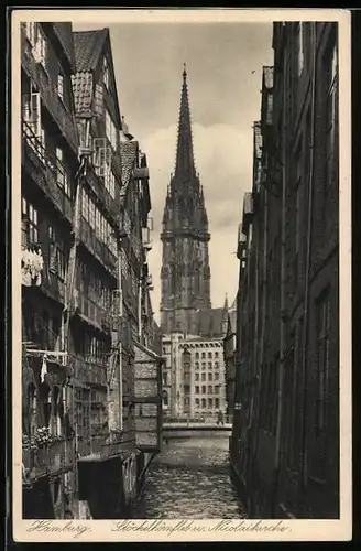 AK Alt-Hamburg, Stöckelhörnfleet und Nicolaikirche