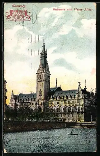 AK Hamburg, Rathaus und kleine Alster