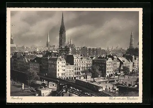 AK Hamburg-Neustadt, Blick von den Vorsetzen auf Stadtszene