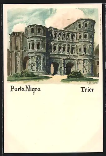 Künstler-AK Carl Biese: Trier, Porta Nigra