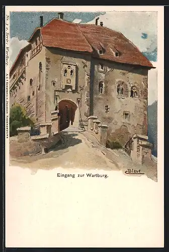 Künstler-AK Carl Biese: Eingang zur Wartburg