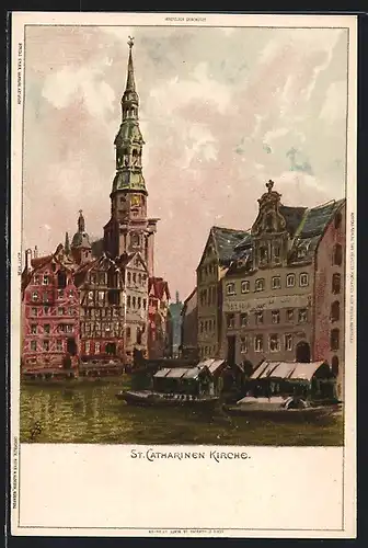 Künstler-AK Carl Biese: Hamburg, St. Catharinen-Kirche