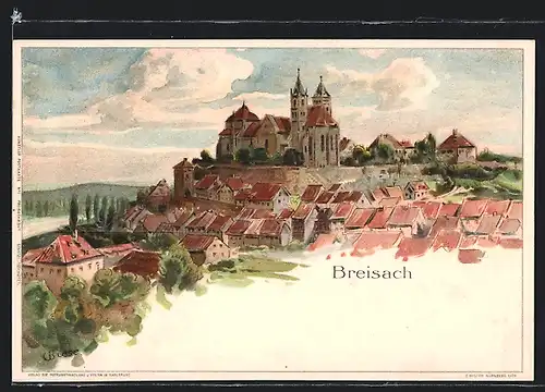 Künstler-AK C.Biese: Breisach, Ortsansicht