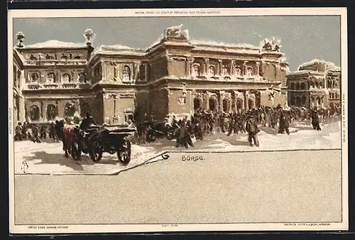 Künstler-AK Carl Biese: Hamburg, reges Treiben an der Börse