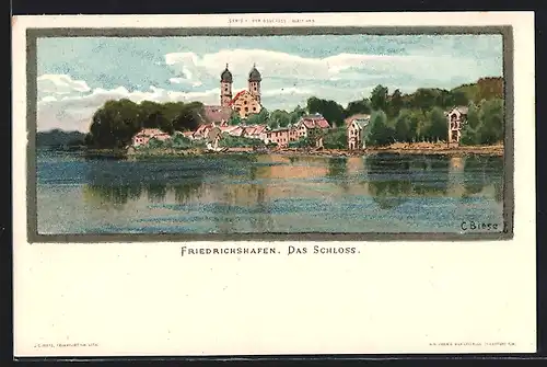 Künstler-AK Carl Biese: Friedrichshafen, Das Schloss