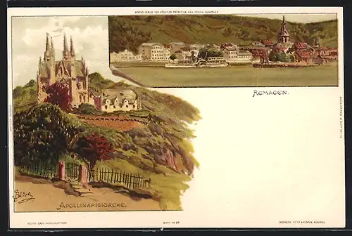 Künstler-AK Carl Biese: Remagen, Apollinariskirche
