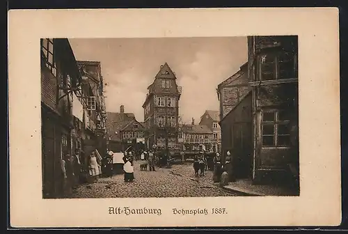 AK Alt-Hamburg, Bohnsplatz im 1887