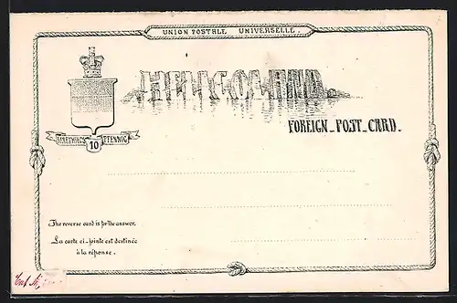 AK Helgoland, Foreign-Post-Club, Union Postal Universelle