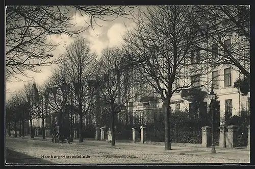 AK Hamburg-Harvestehude, Partie in der St.-Benedikt-Strasse