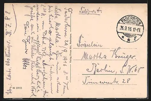 AK Paderborn, Westernstrasse mit Strassenbahn