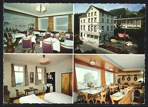 AK Walzenhausen, Hotel Hirschen mit Innenansichten