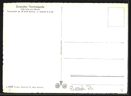 AK Zurzach, Zursacher Thermalquelle vom Flugzeug aus