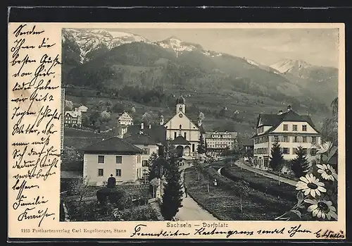 AK Sachseln, Motiv vom Dorfplatz