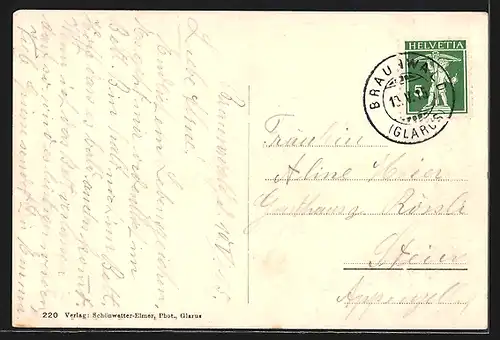 AK Braunwald, Blick auf das Sanatorium