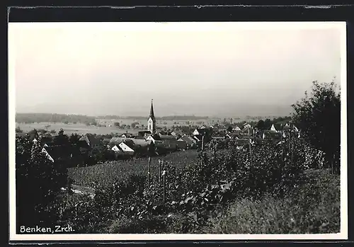 AK Benken, Ortspanorama mit Blick ins Land