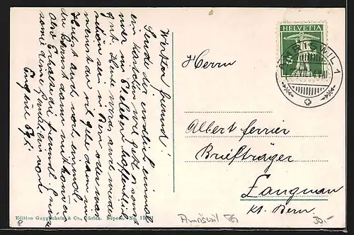 AK Amriswil, Teilansicht mit Kirche und Gasthaus zum Ochsen