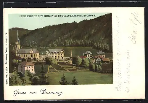 AK Dussnang, Neue Kirche mit Kurhaus und Haushaltungsschule