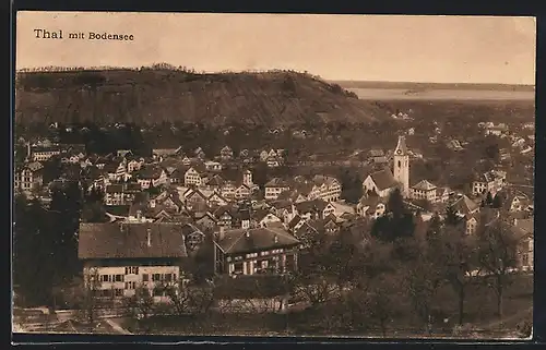 AK Thal, Ortsansicht mit Bodensee aus der Vogelschau