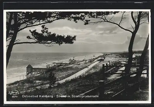 AK Kahlberg, Blick auf die Strandpromenade und den Ostseestrand