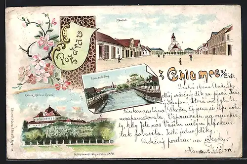 Lithographie Chlumec Nad Cid, Námesti, Zámek