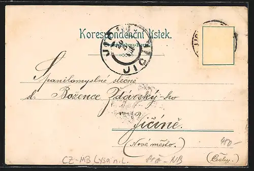 Lithographie Lysá nad Labem, Námestí, C. k. poste, Cukrovar