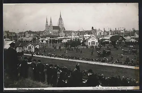 AK München, Oktoberfest 1906, Menschentreiben auf dem Platz