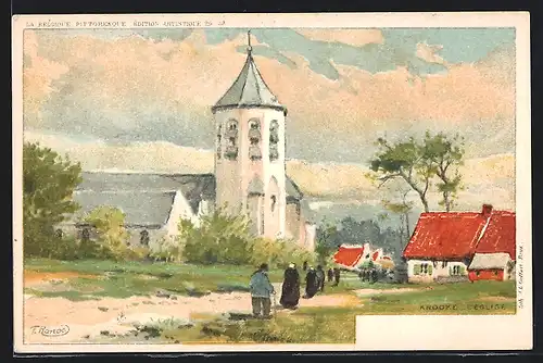 Künstler-AK F. Ranot: Knocke, L'Eglise
