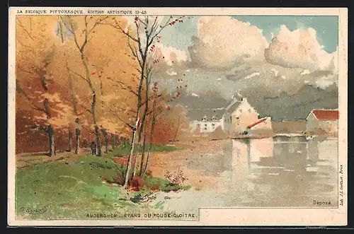 Künstler-AK F. Ranot: Auderghem, Etang du Rouge-Cloitre