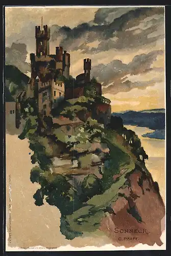 Künstler-AK C. Pfaff: Sonneck, Burg