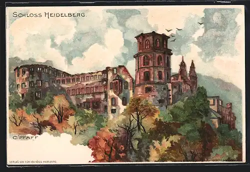 Künstler-AK Heidelberg, Schloss Heidelberg