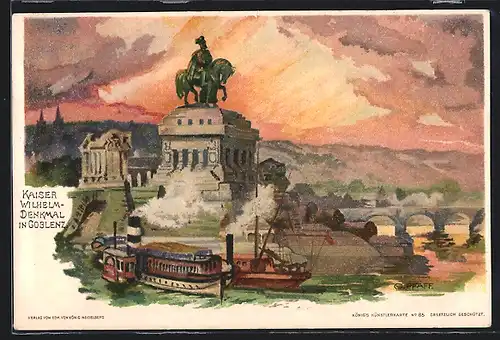 Künstler-AK C. Pfaff: Kaiser Wilhelm-Denkmal in Coblenz