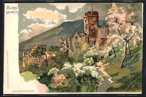 Künstler-AK C. Pfaff: Lahnstein, Burg Lahneck