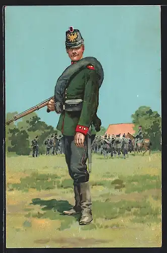 Künstler-AK Anton Hoffmann - München: Soldat des Regiment 7 mit Gewehr