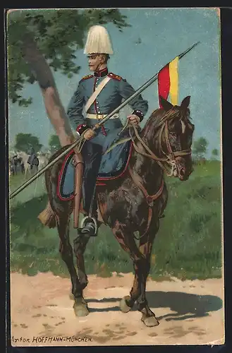 Künstler-AK Anton Hoffmann - München: Soldat des Regiment 22 zu Pferd
