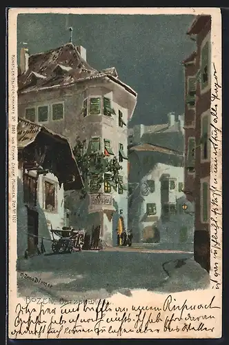 Künstler-AK Zeno Diemer: Bozen, Batzenhäusl