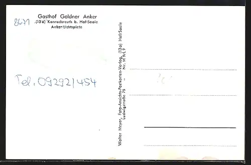 AK Konradsreuth, Gasthof Goldner Anker von A. Thoma