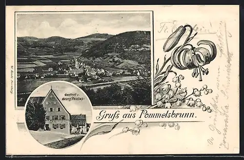 AK Pommelsbrunn, Gasthof von Georg Paulus, Teilansicht