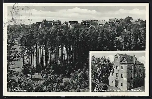 AK Oedenberg, Gasthaus Georg Fensel, Ortsansicht