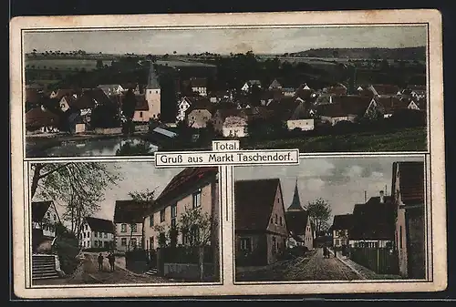 AK Markt Taschendorf, Strassenpartie mit Häusern, Ortsansicht