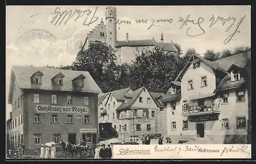 AK Gössweinstein, Marktplatz mit Gasthaus zur Rose