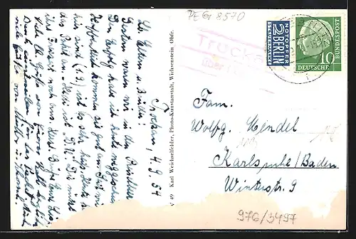 AK Trokau /Ofr., Handlung v. J. Zitzmann, St.-Thomas-Kirche und Schlosspartie