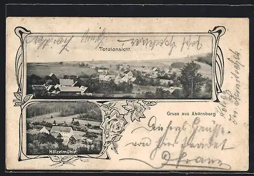 AK Ahornberg, Blick auf die Hölzelmühle, Ortsansicht
