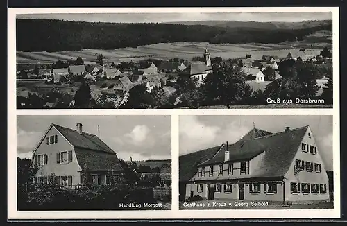 AK Dorsbrunn, Gasthaus z. Kreuz, Handlung Morgott, Teilansicht