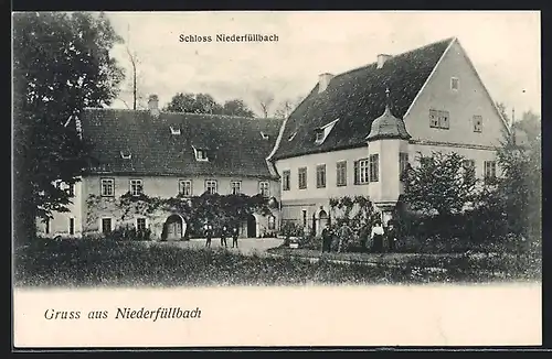 AK Niederfüllbach, Schloss Niederfüllbach mit Zufahrt