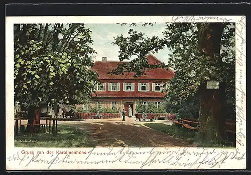 AK Michelau / Ofr., Gasthaus Karolinenhöhe im Sonnenschein