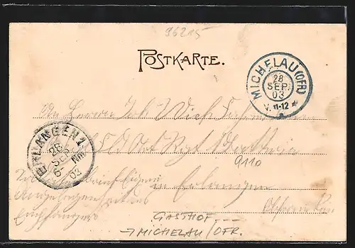 AK Michelau / Ofr., Gasthaus Karolinenhöhe im Sonnenschein