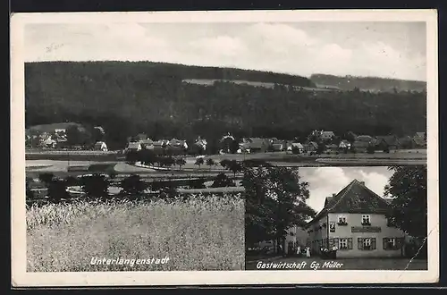 AK Unterlangenstadt bei Lichtenfels, Gasthaus Gg. Müller, Gesamtansicht mit Umgebung