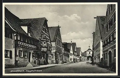 AK Windsbach, Hauptstrasse mit Torturm