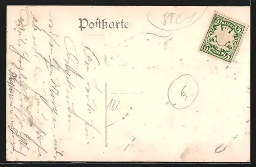 AK Dombühl, Partie vom Marktplatz, Teilansicht vom Bahnhof, Totalansicht