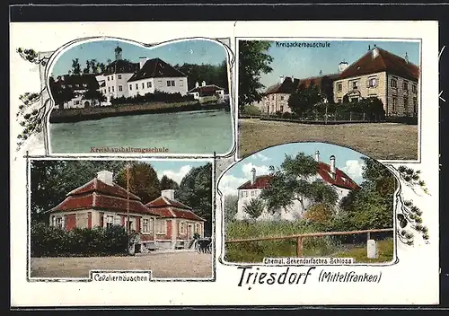 AK Triesdorf /Mittelfranken, Cavalierhäuschen, Ehemal. Senkendorfsches Schloss, Kreisackerbauschule